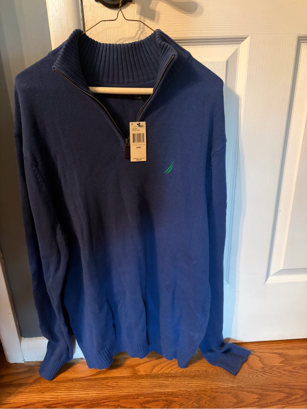 Nautica Men’s Navy Blue Half-Zip Pullover Sweater